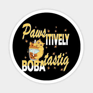 Paws-itively Boba-tastic Biting Cat Magnet